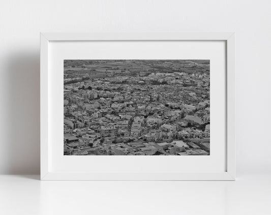 Valletta Malta Panoramic Black And White Print Fine Art Travel Photography