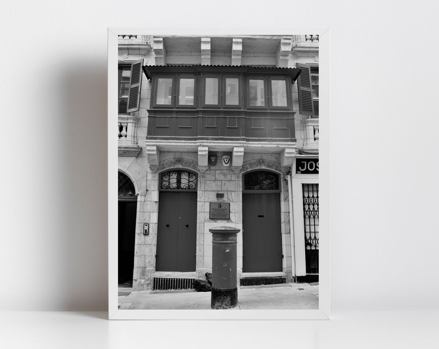 Valletta Malta Post Box Fine Art Travel Black And White Photography