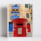 Valletta Malta Print Red Post Box Fine Art Travel Photography