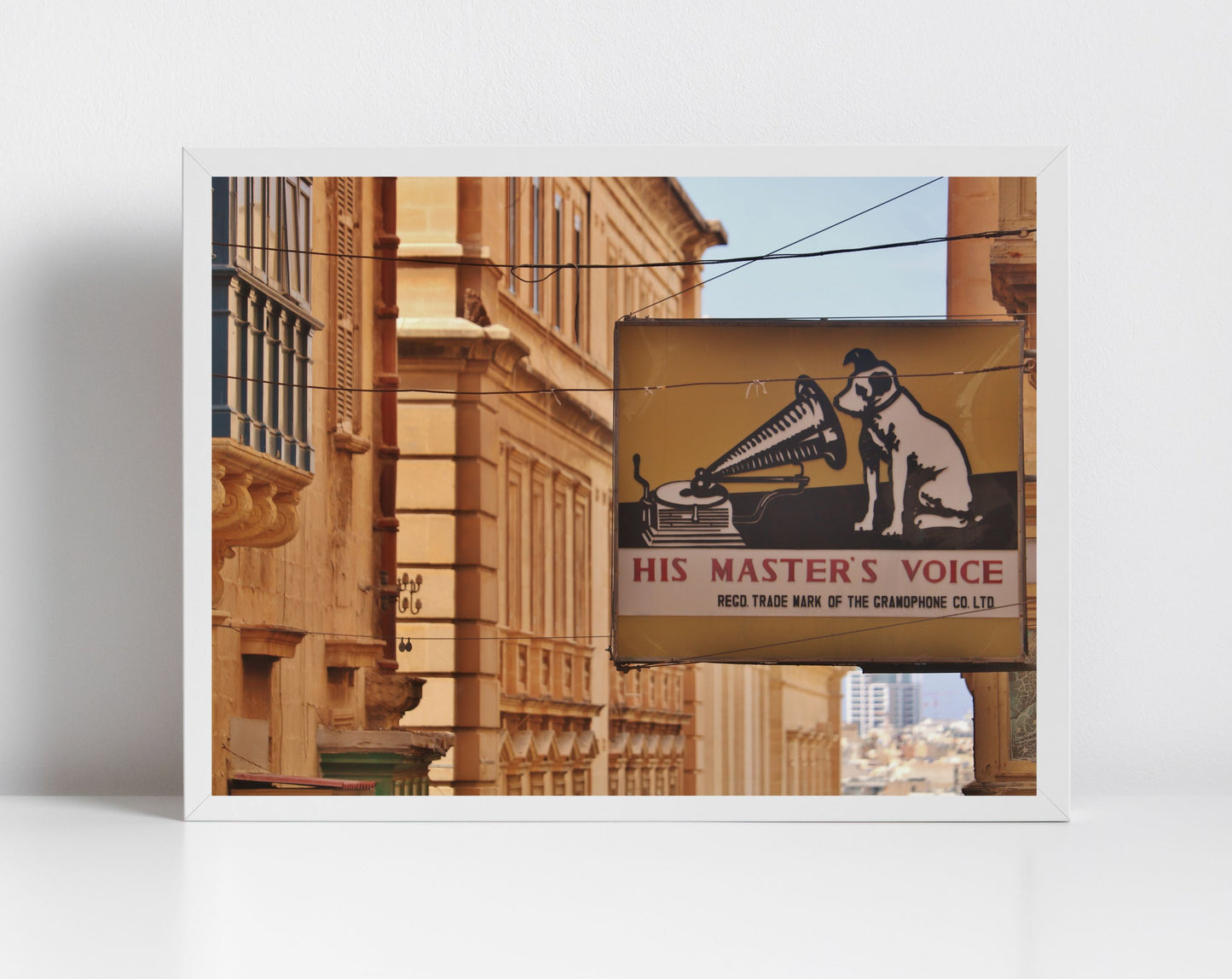 His Master's Voice HMV Poster D'Amato Records Valletta Malta Print