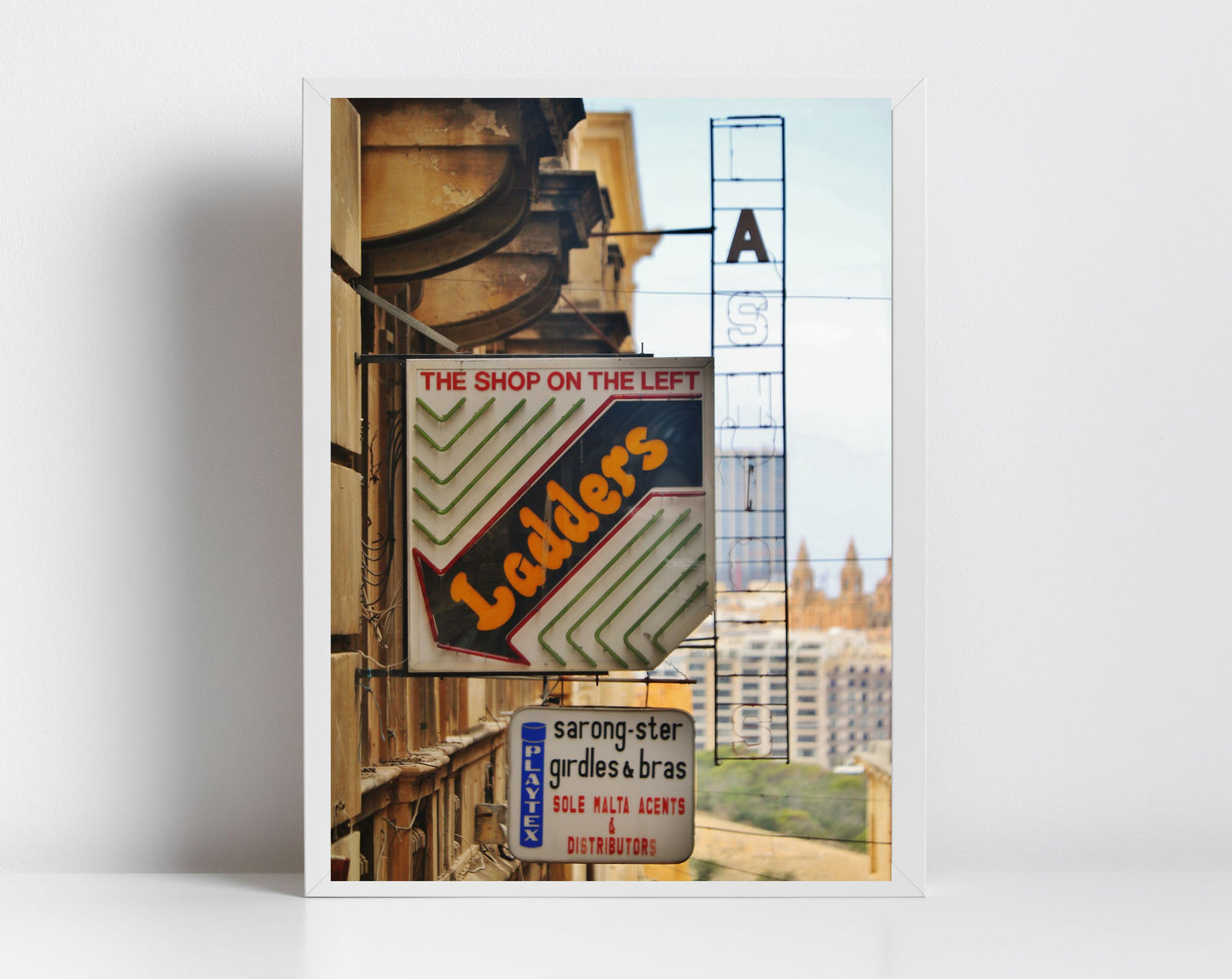 Valletta Malta Print Typography Poster Street Photography