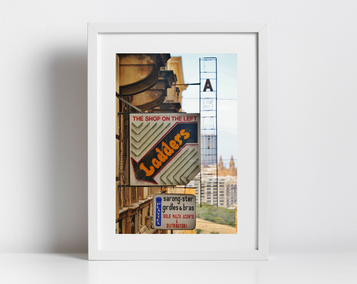 Valletta Malta Print Typography Poster Street Photography