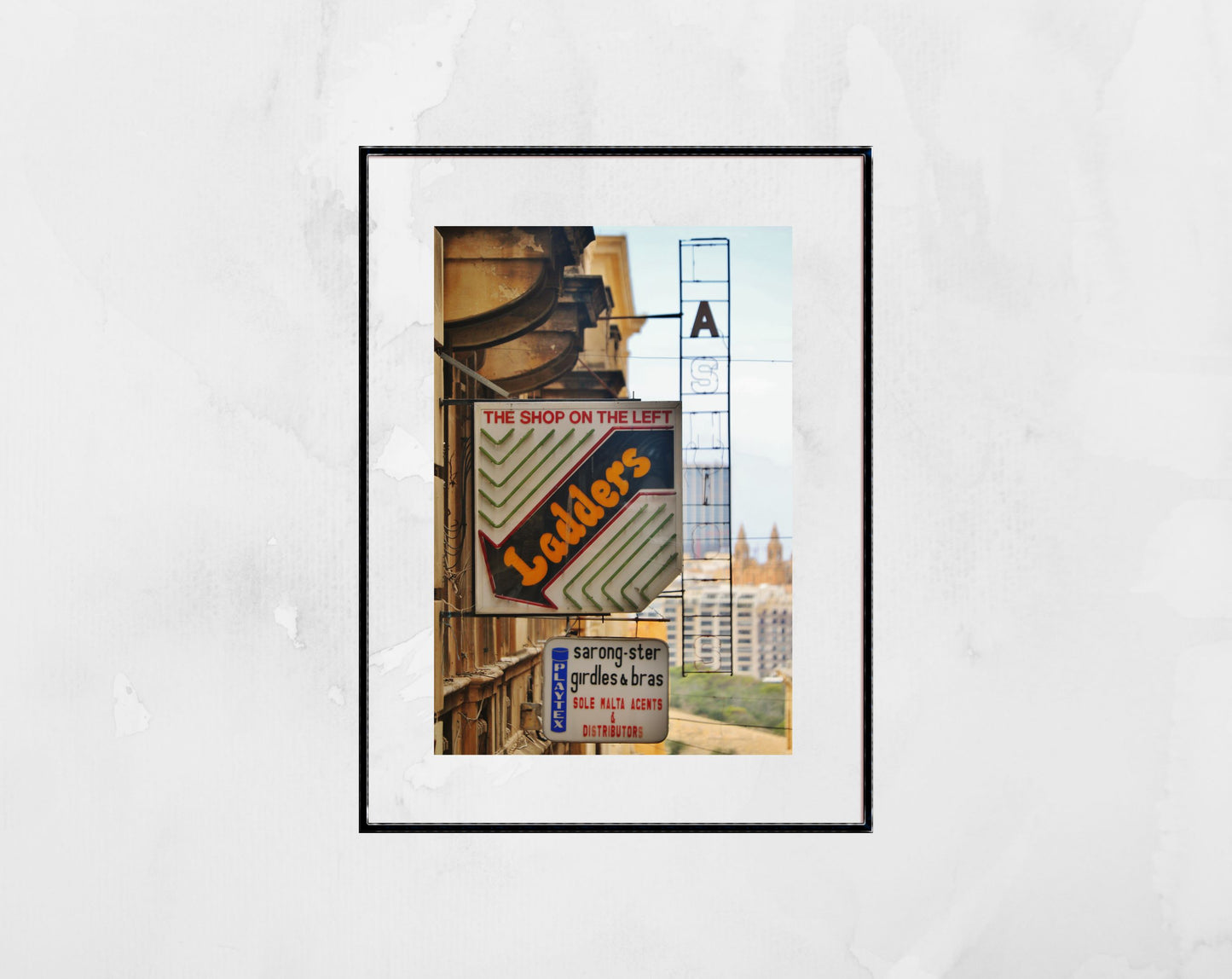 Valletta Malta Print Typography Poster Street Photography