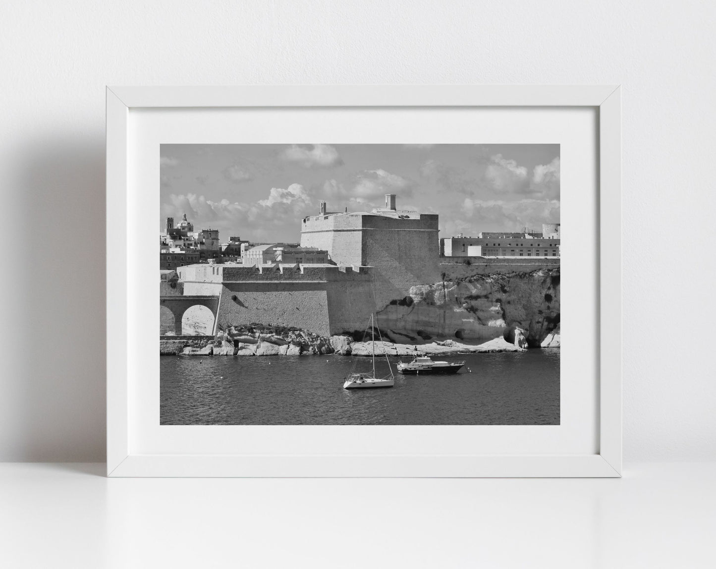 Fort St Angelo Malta Black And White Photography Wall Art