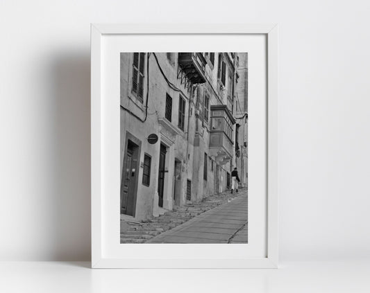 Valetta Malta Print Fine Art Black And White Travel Photography