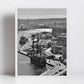Malta Grand Harbour Black And White Photography Sailboat Print
