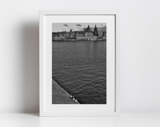 Valletta Malta Black And White Photography Art Print