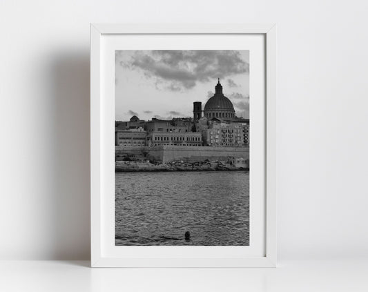 Valletta Malta Black And White Photography Art Print