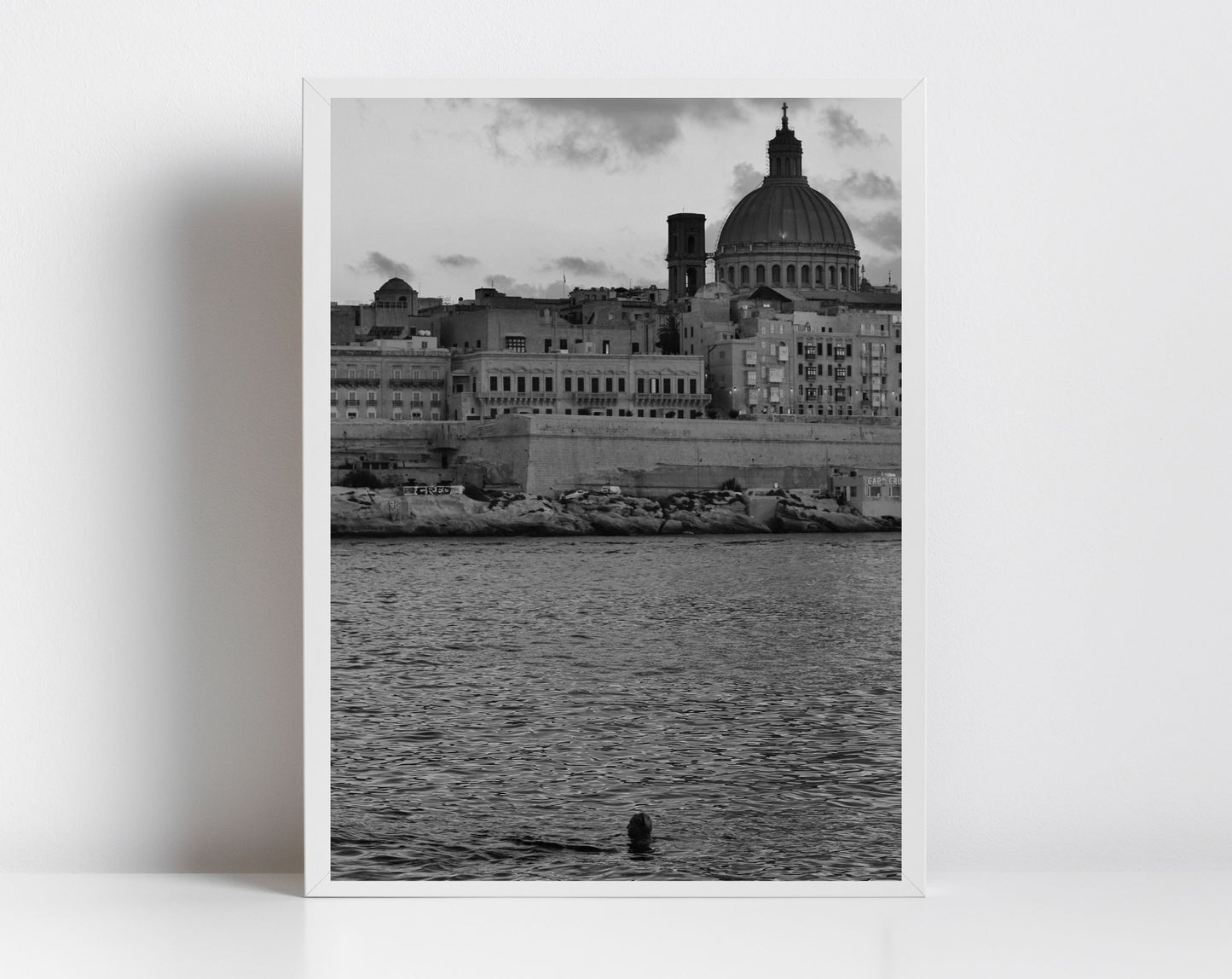Valletta Malta Black And White Photography Art Print