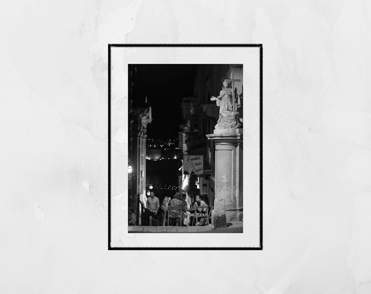 Triq San Gwann Valletta Malta Black And White Photography Wall Art