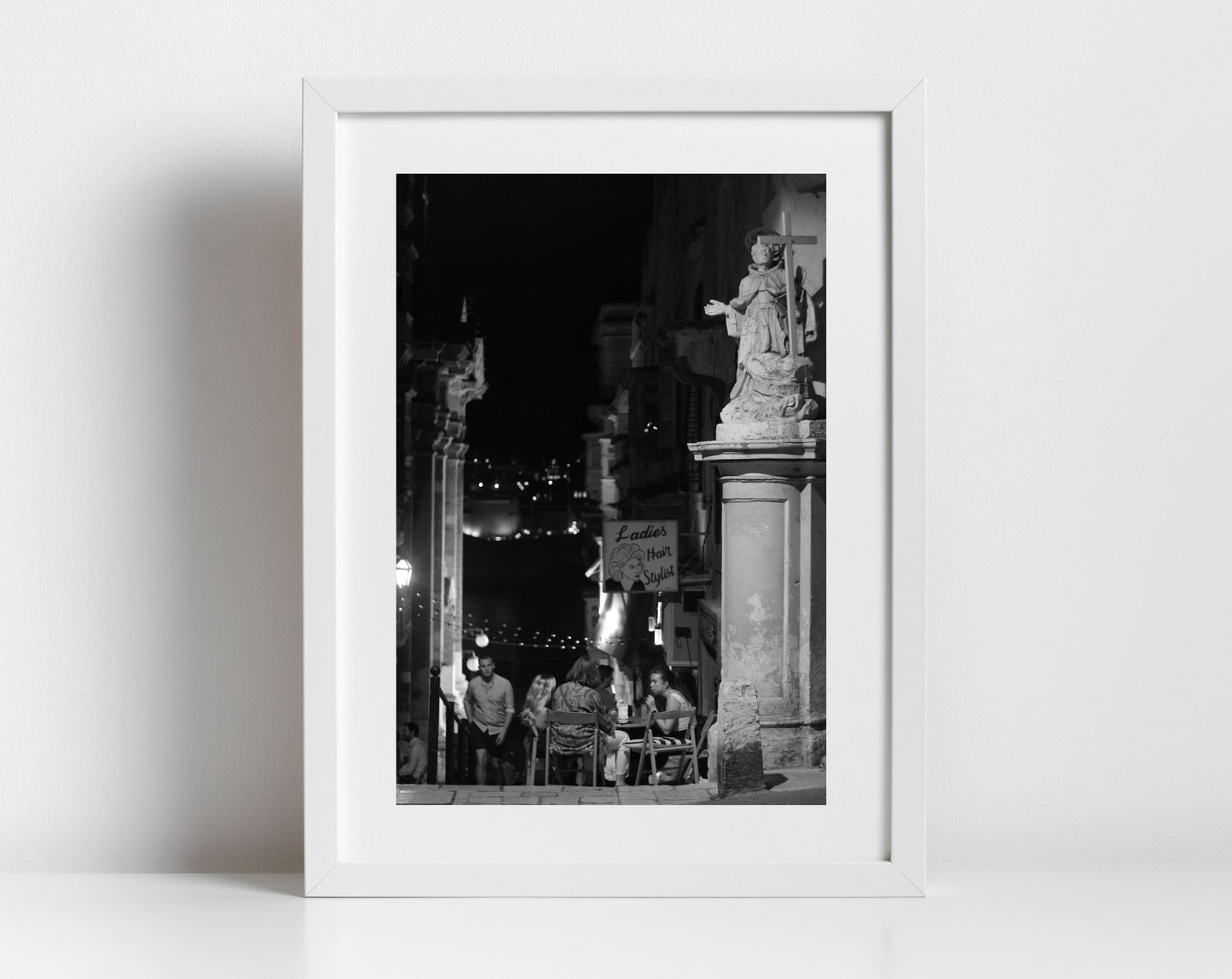 Triq San Gwann Valletta Malta Black And White Photography Wall Art