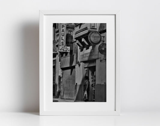 Paul's Butcher Valletta Malta Street Black And White Photography Print