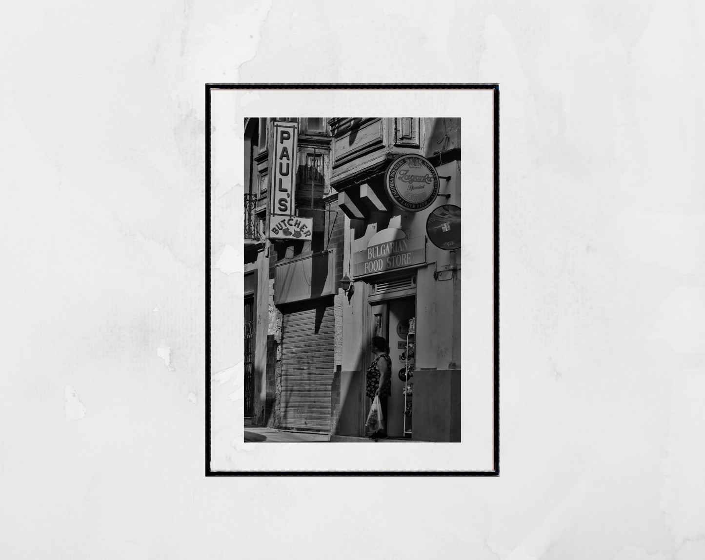 Paul's Butcher Valletta Malta Street Black And White Photography Print