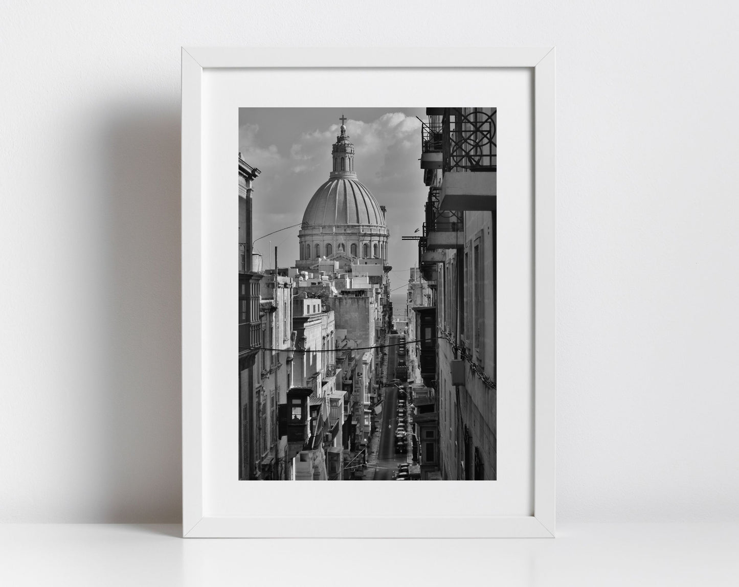 Old Mint Street Valletta Malta Print Fine Art Travel Black And White Photography