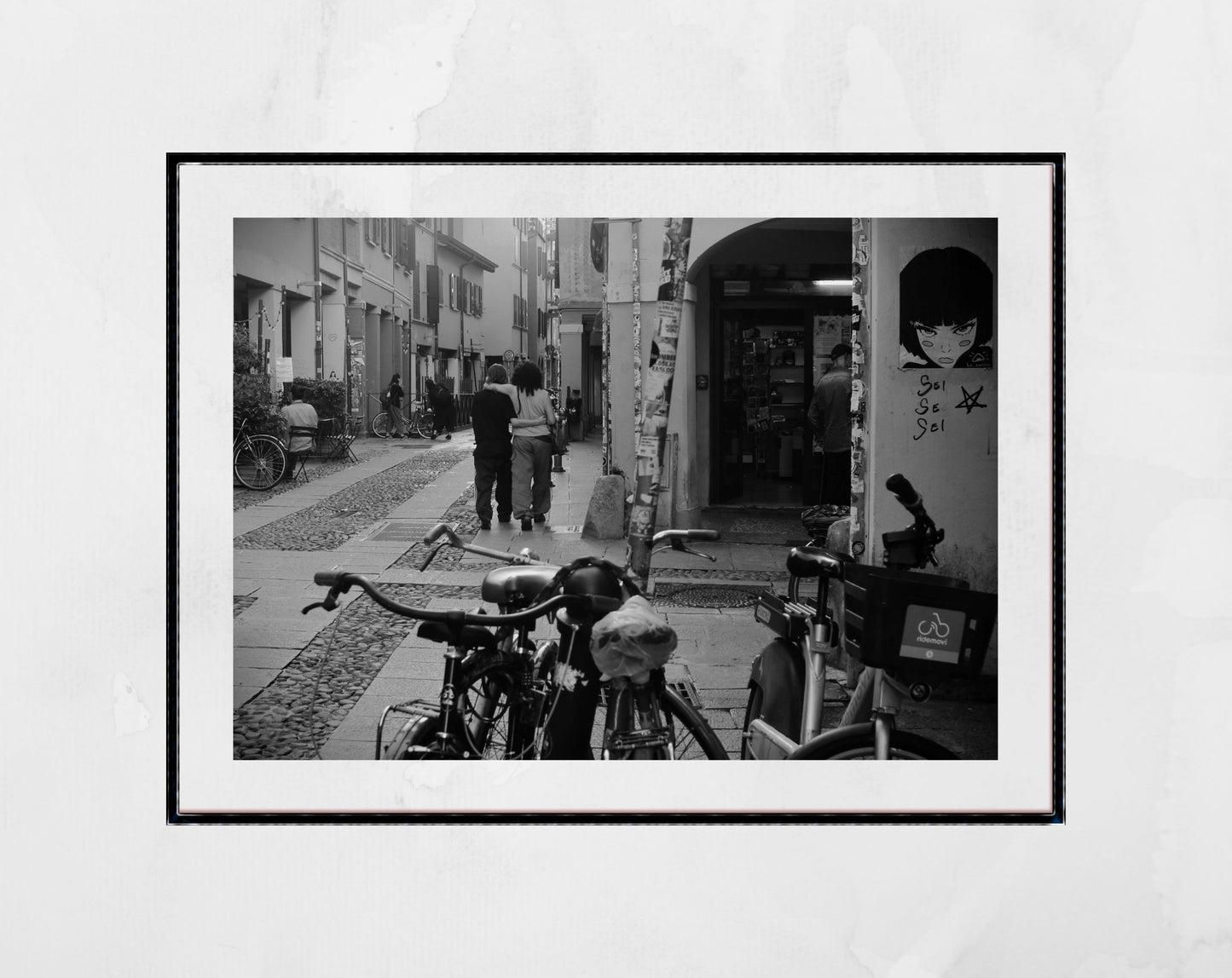Via Del Pratello Bologna Street Black And White Photography Print