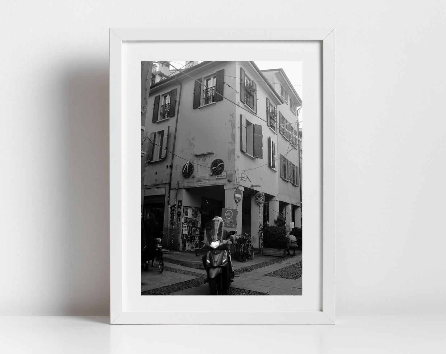 Via Del Pratello Bologna Black And White Photography Print Italy Wall Art
