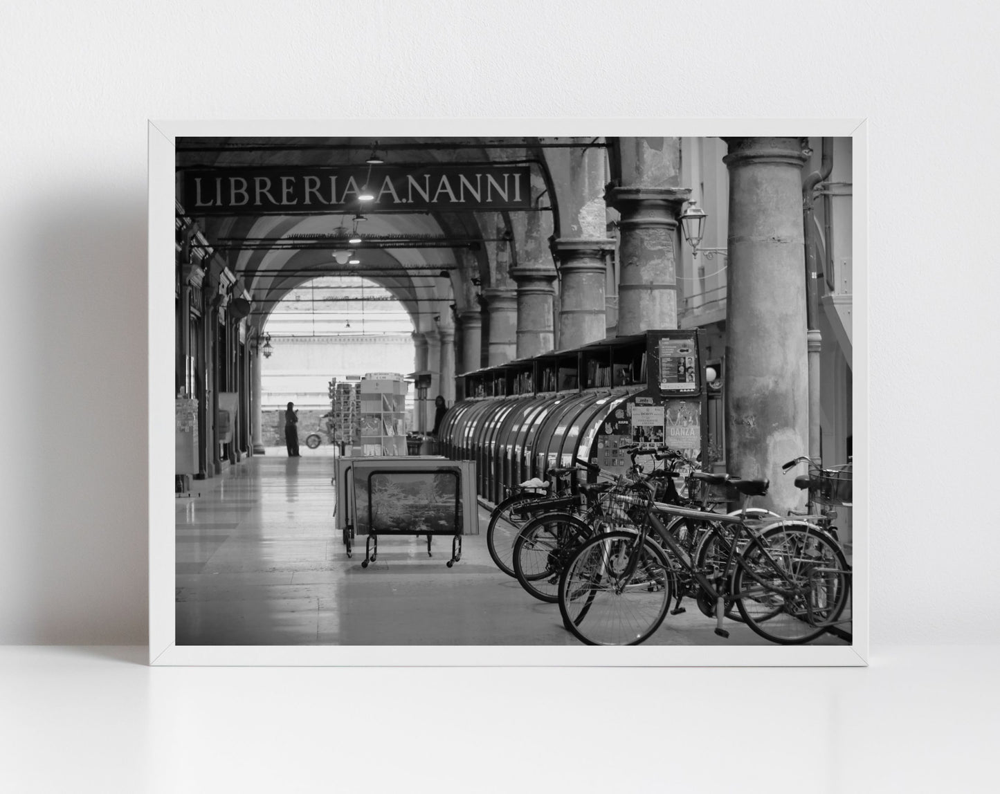 Libreria Nanni Bologna Black And White Photography Art Print