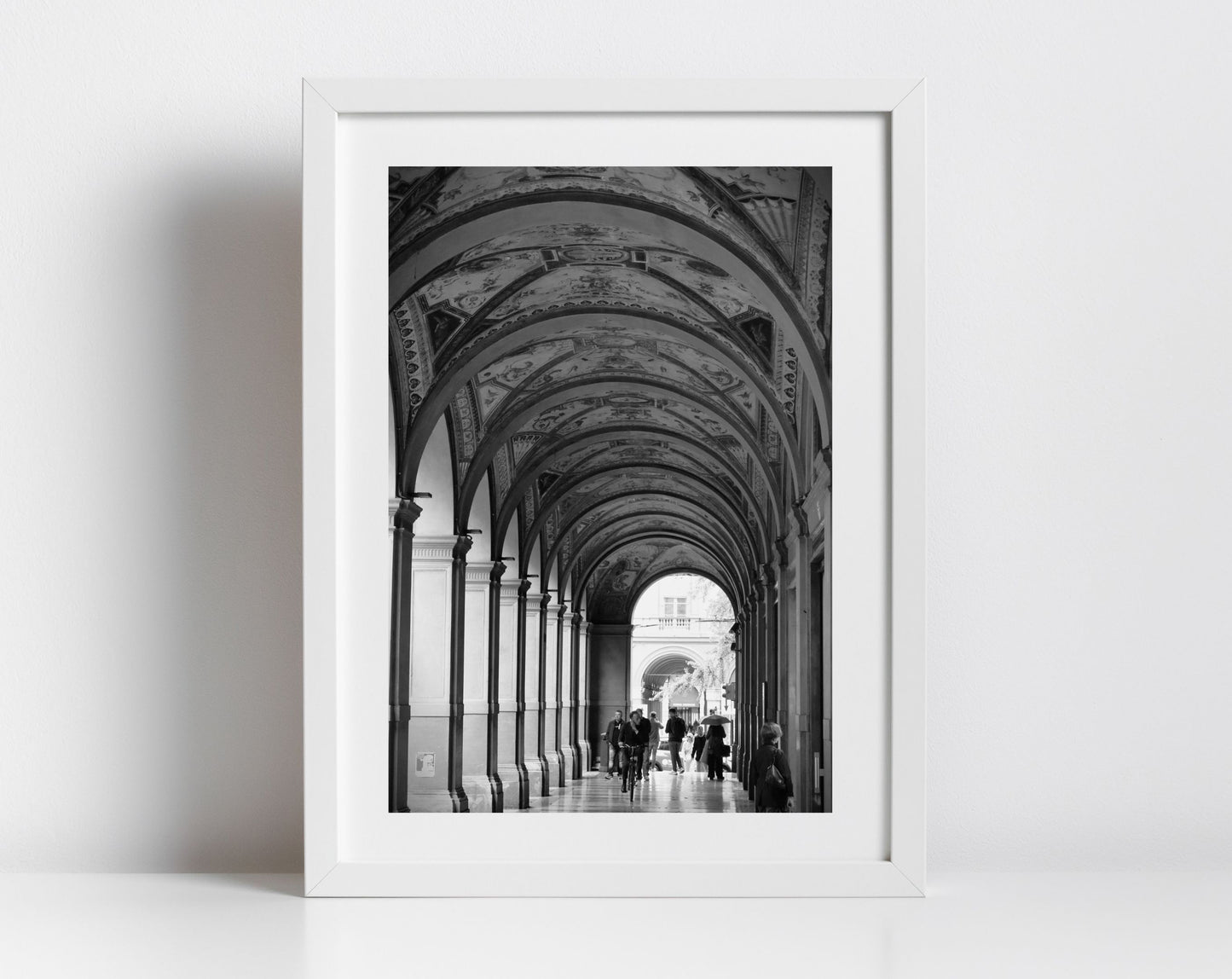 Bologna Black And White Photography Print Palazzo della Banca d'Italia on Via Farini Wall Art