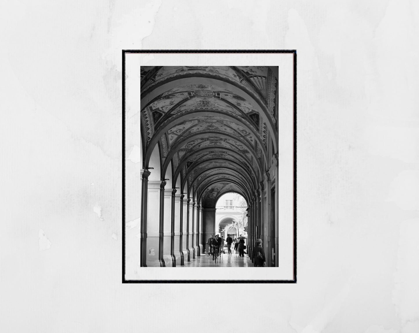 Bologna Black And White Photography Print Palazzo della Banca d'Italia on Via Farini Wall Art