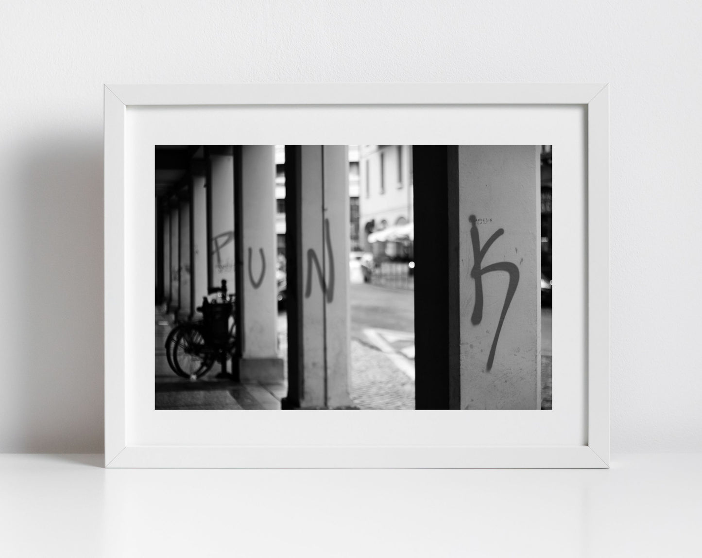 Punk Poster Bologna Italy Street Black And White Photography Print