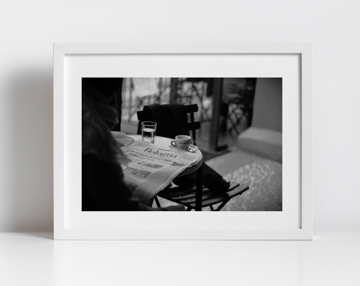 Bologna Italy Fine Art Street Cafe Black And White Photography Print