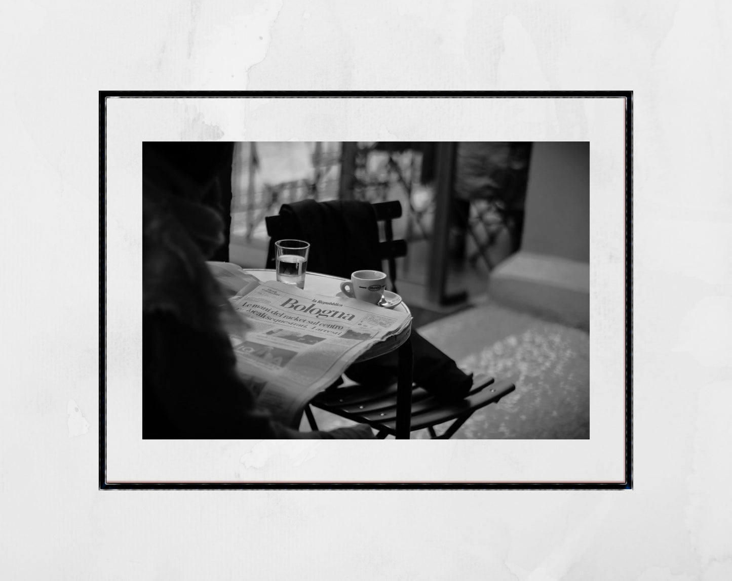 Bologna Italy Fine Art Street Cafe Black And White Photography Print
