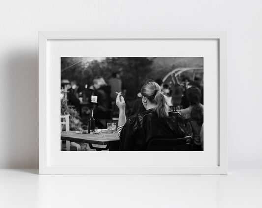 Woman Smoking Cigarette Bologna Italy Fine Art Black And White Photography Print