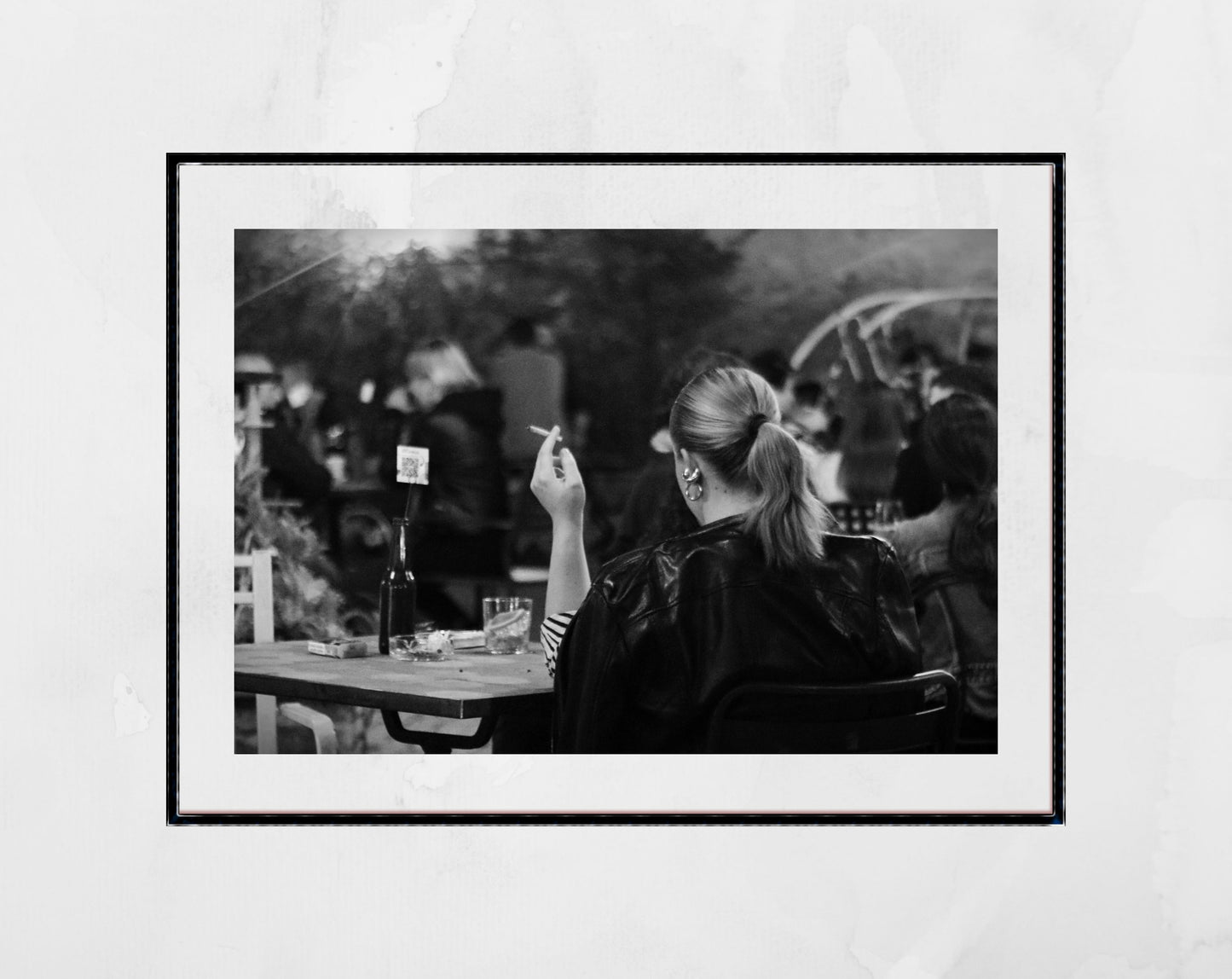 Woman Smoking Cigarette Bologna Italy Fine Art Black And White Photography Print