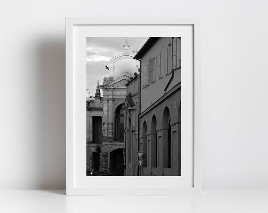 Arco del Meloncello Bologna Black And White Photography Print