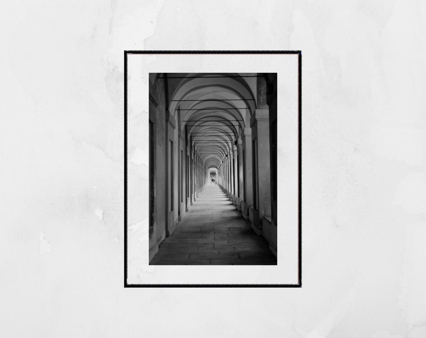 Portico di San Luca Bologna Italy Black And White Photography Print