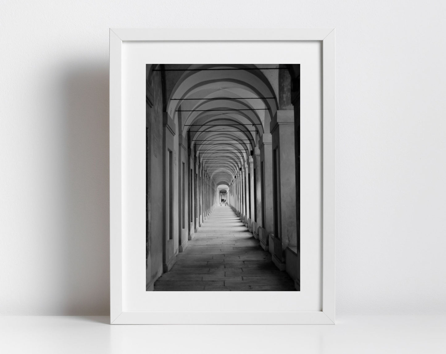 Portico di San Luca Bologna Italy Black And White Photography Print