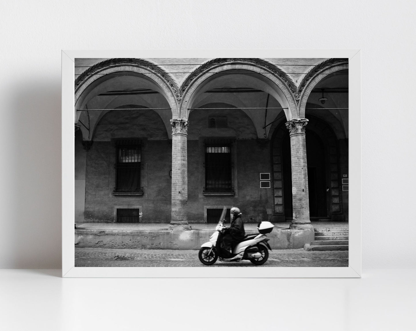Bologna Italy Vespa Via Zamboni Fine Art Black And White Photography Print