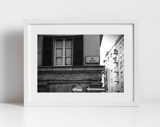 Bologna Italy Pizza Black And White Photography Print
