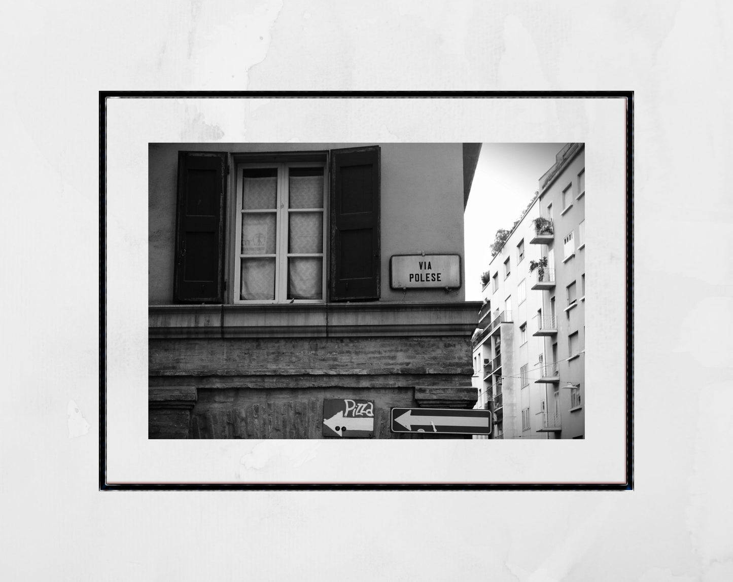 Bologna Italy Pizza Black And White Photography Print