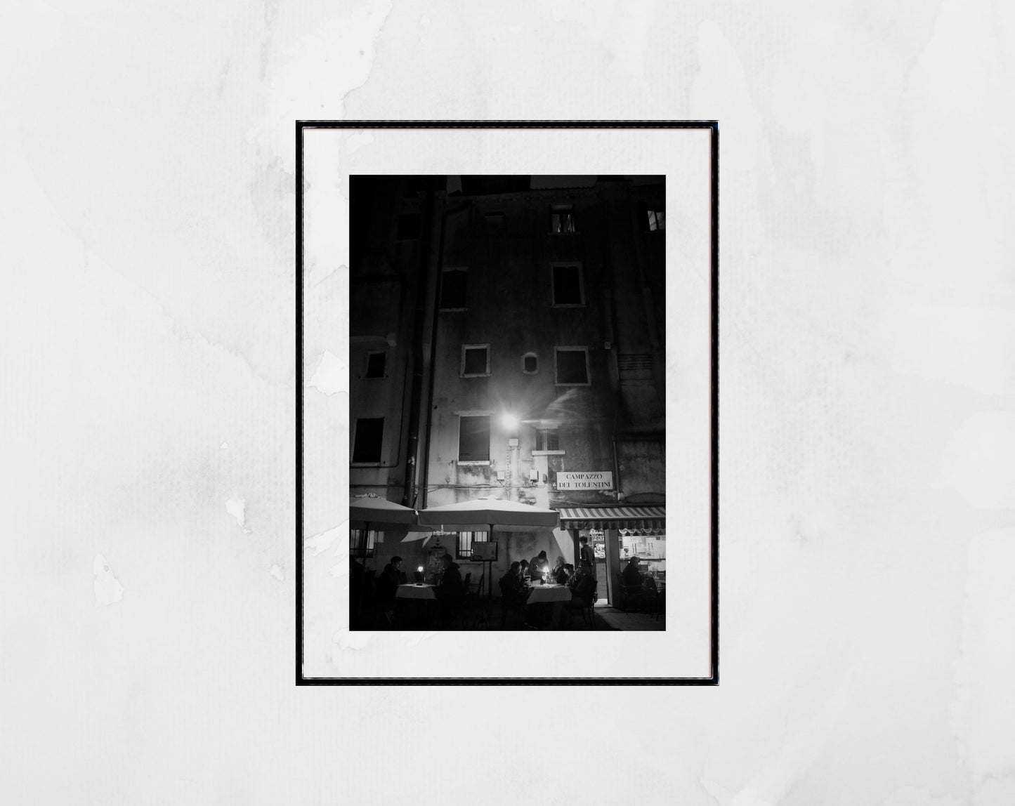 Venice Italy Fine Art Black And White Photography Restaurant Print