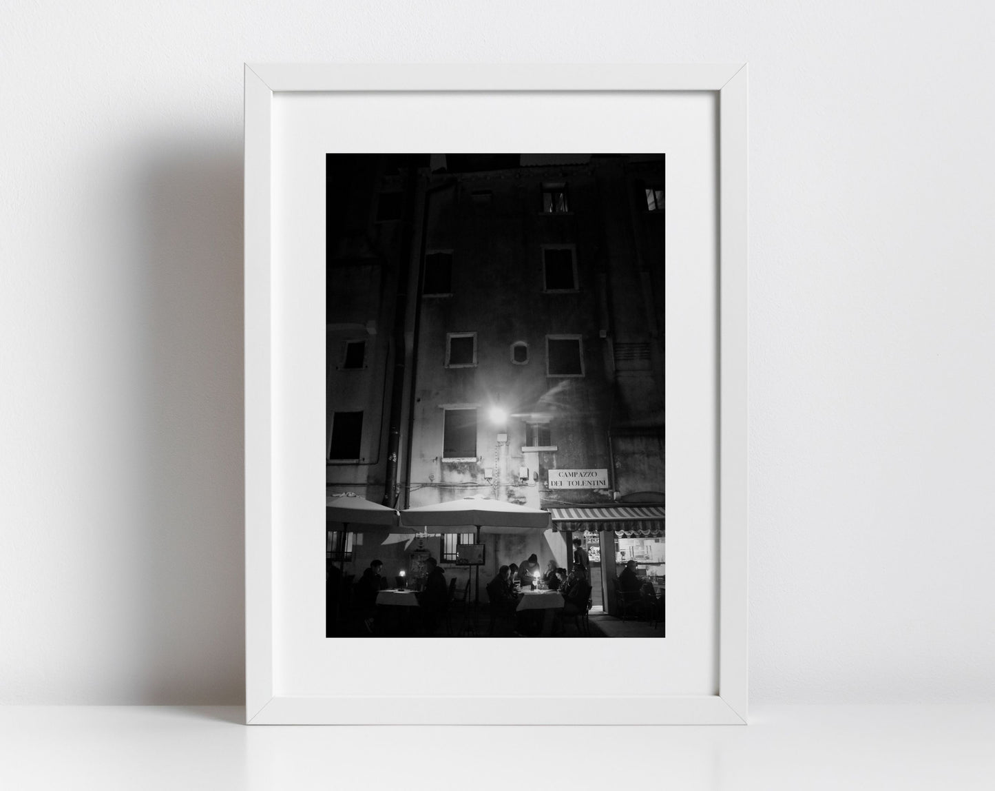 Venice Italy Fine Art Black And White Photography Restaurant Print
