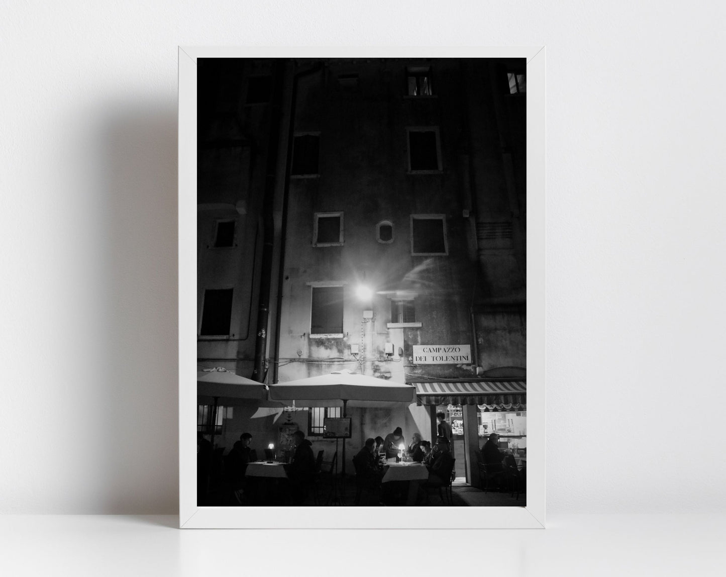 Venice Italy Fine Art Black And White Photography Restaurant Print