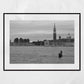 Venice Italy Fine Art Black And White Photography Print: Gondola on Venetian Lagoon