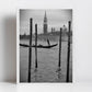 Venice Italy Fine Art Black And White Photography Print: Venetian Lagoon Gondola