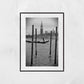 Venice Italy Fine Art Black And White Photography Print: Venetian Lagoon Gondola