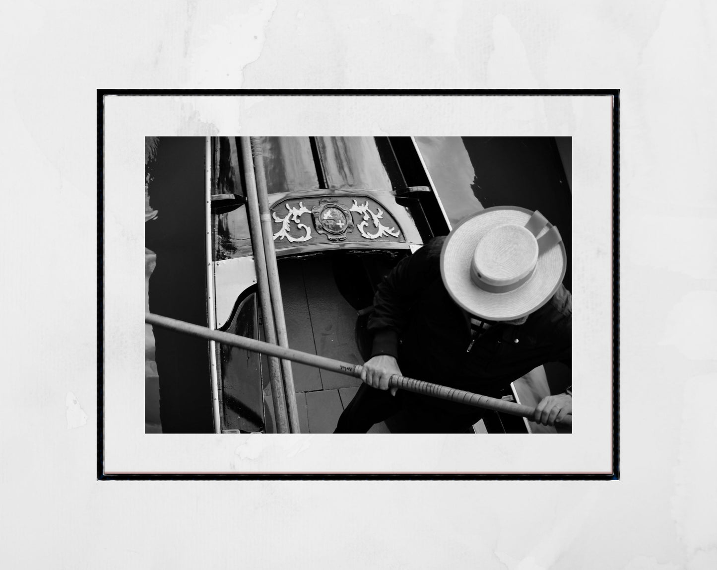 Venice Italy Gondola Black And White Photography Print