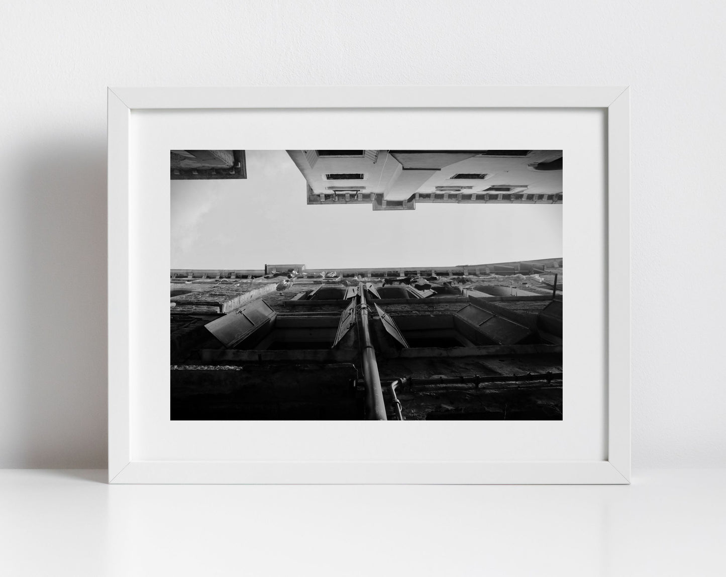 Venice Balconies Italy Fine Art Black And White Photography Print