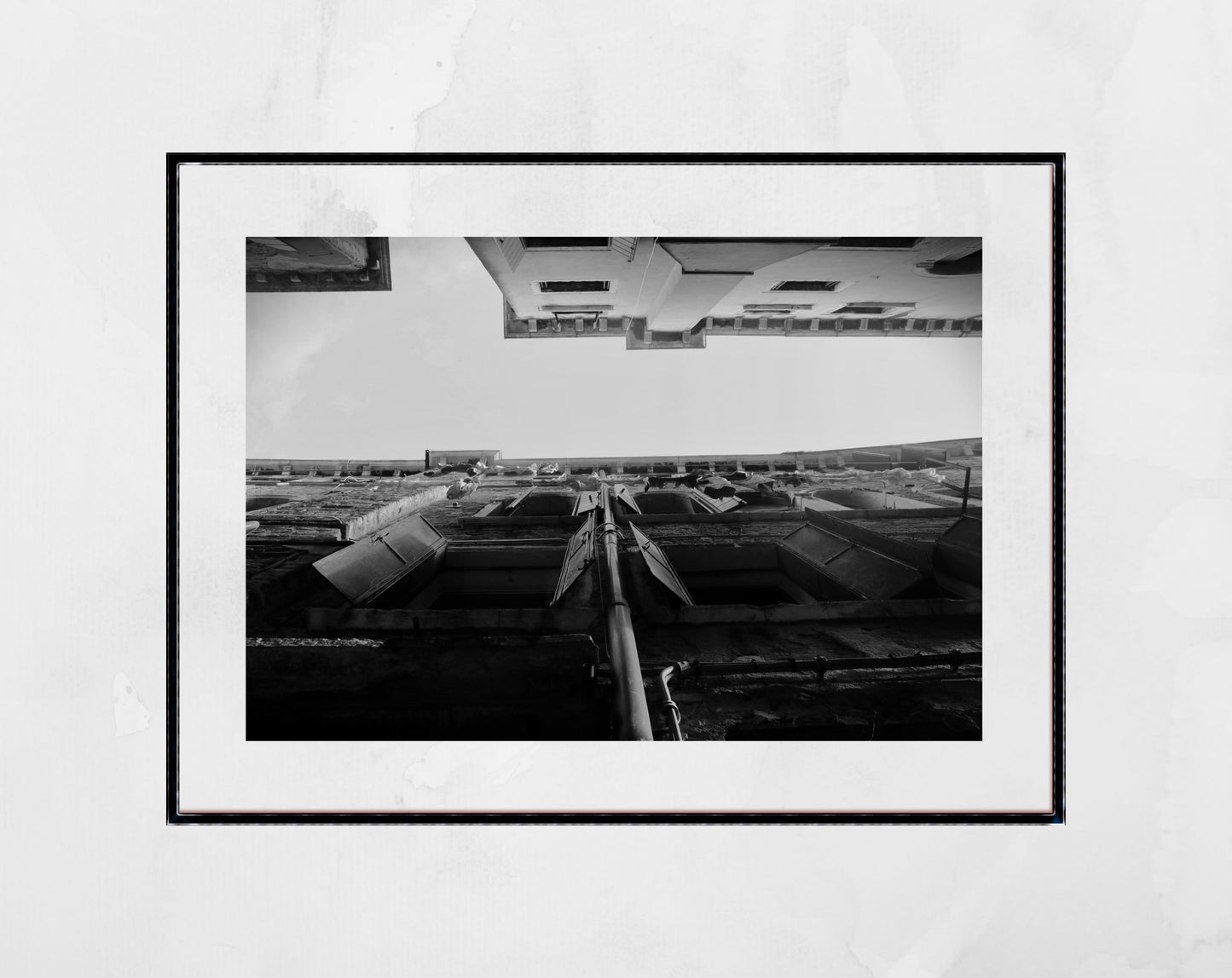 Venice Balconies Italy Fine Art Black And White Photography Print