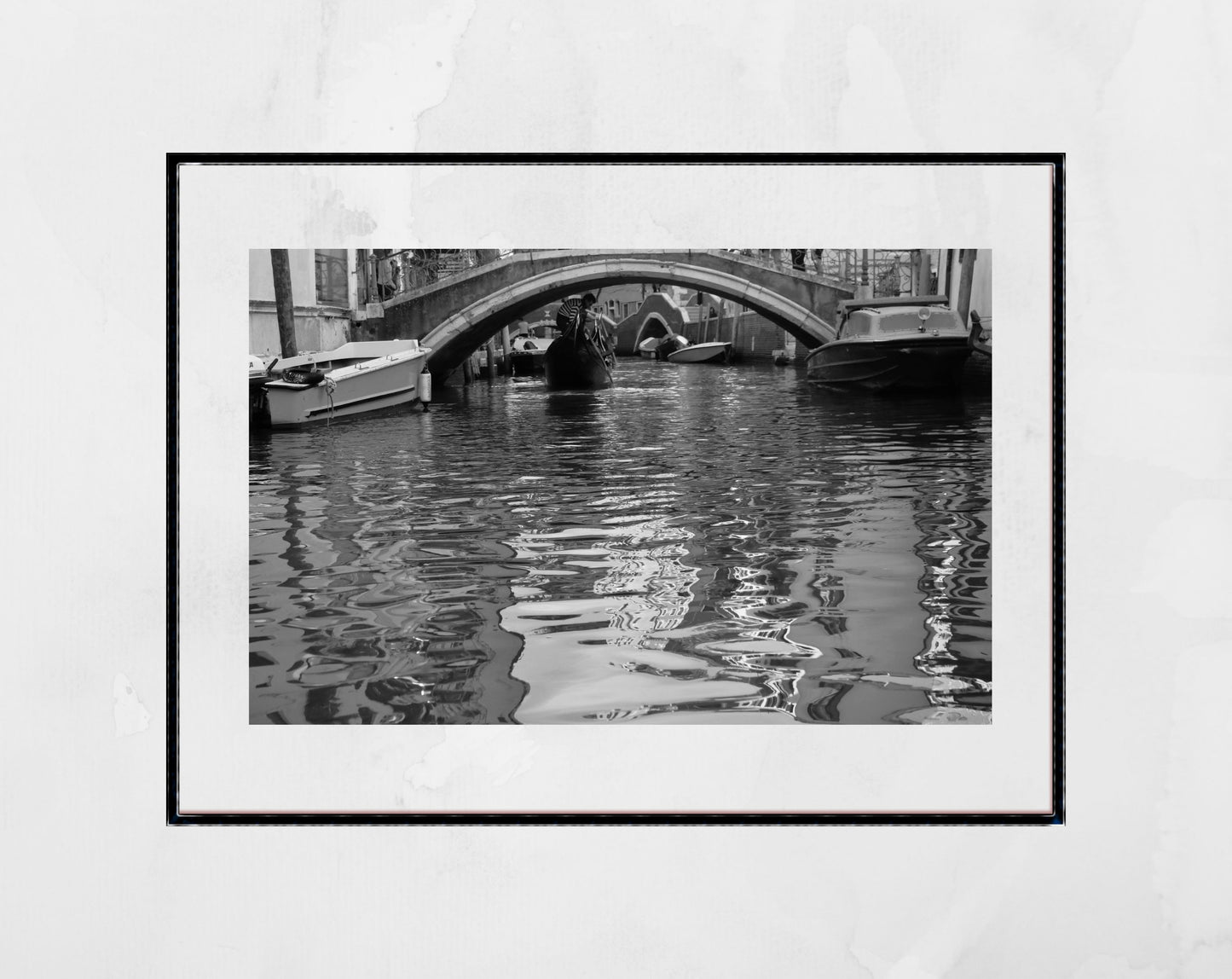 Venice Canal Italy Fine Art Black And White Photography Print