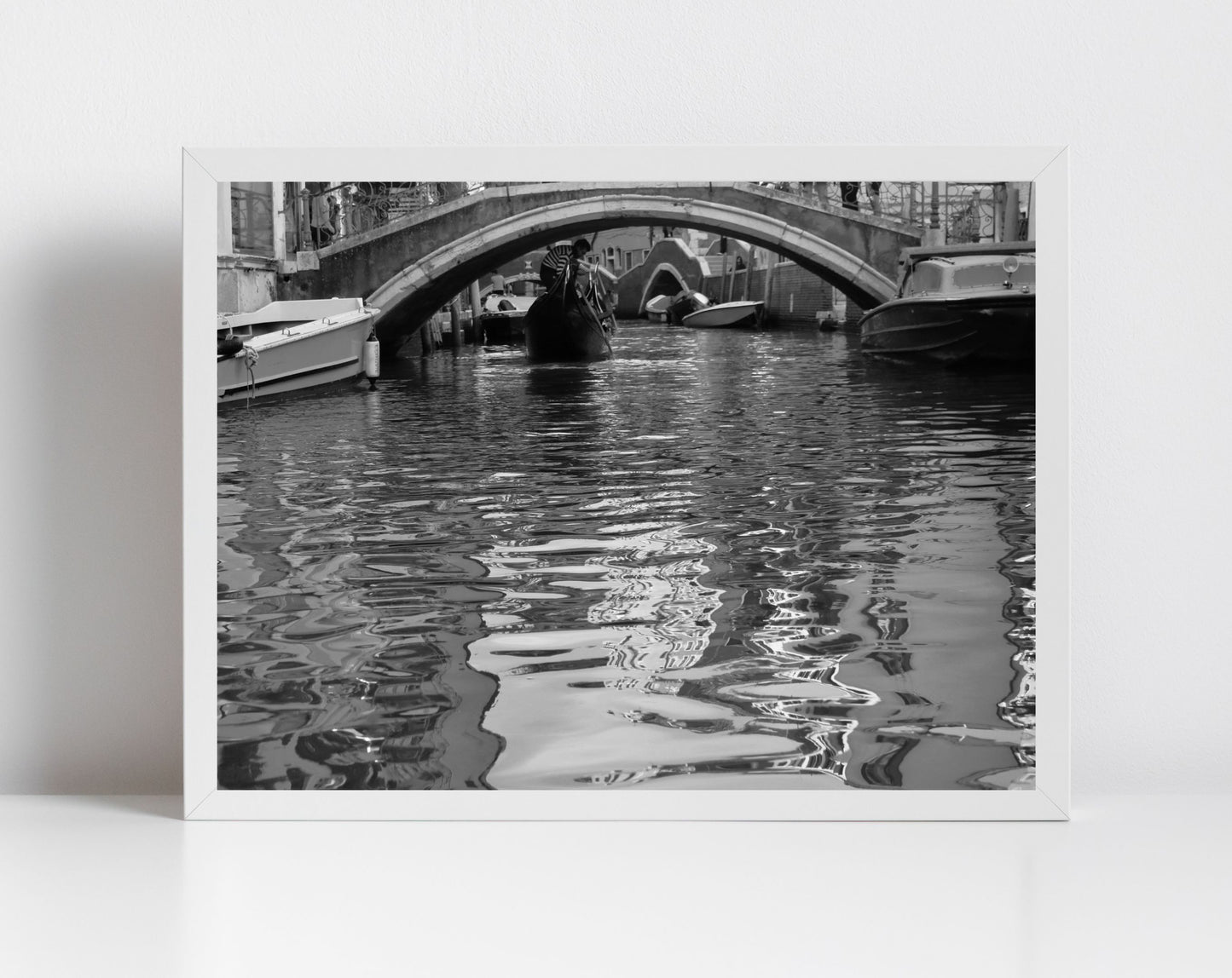 Venice Canal Italy Fine Art Black And White Photography Print