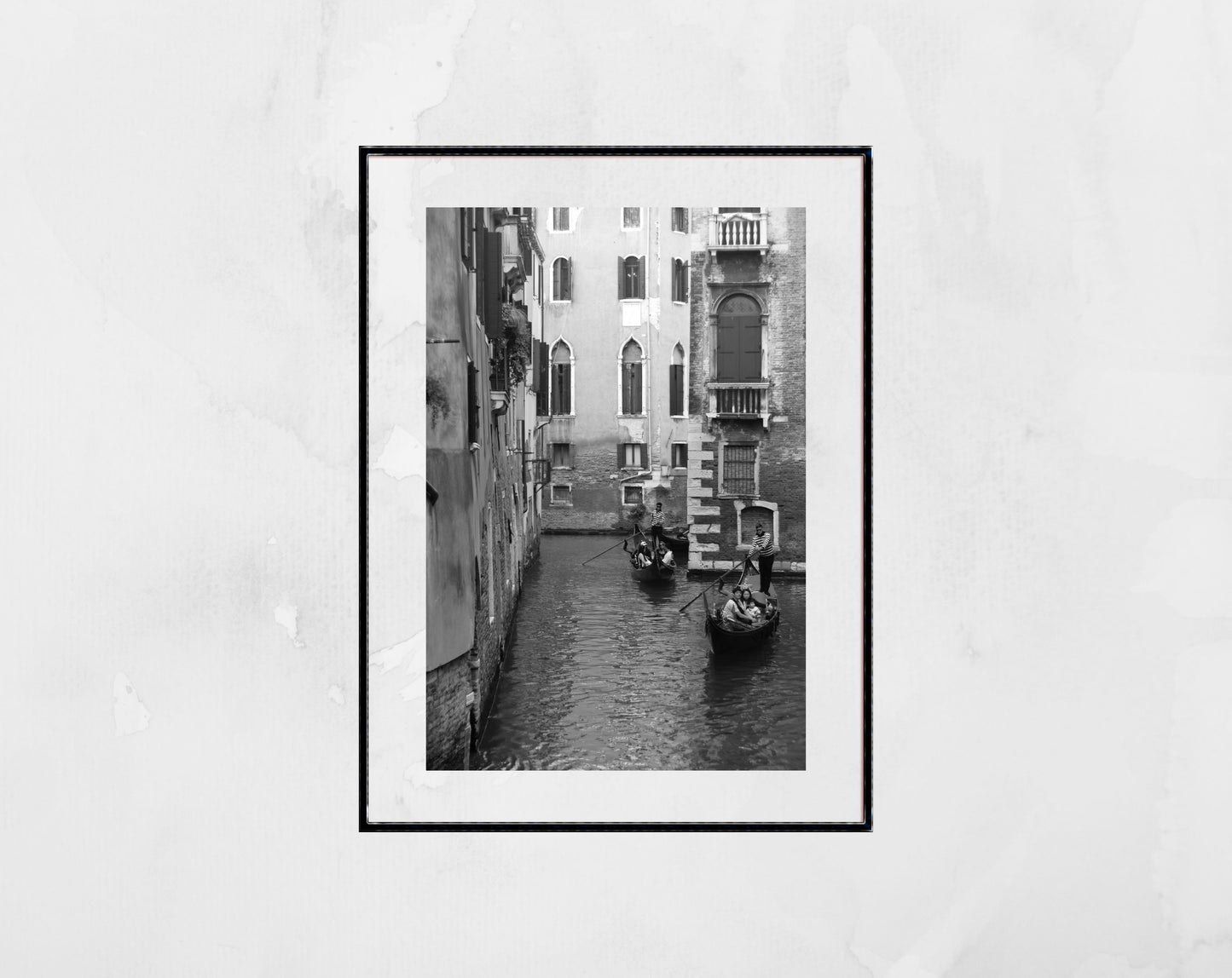 Venice Canal Italy Fine Art Black And White Photography Print