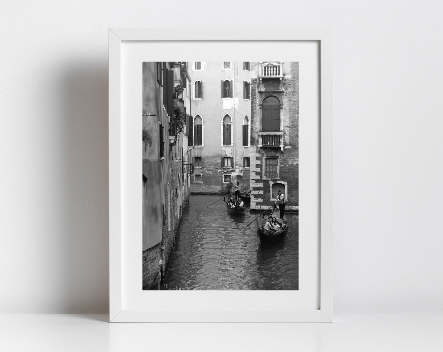 Venice Canal Italy Fine Art Black And White Photography Print
