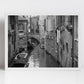 Venice Canal Fine Art Black And White Photography Print Italy Wall Art