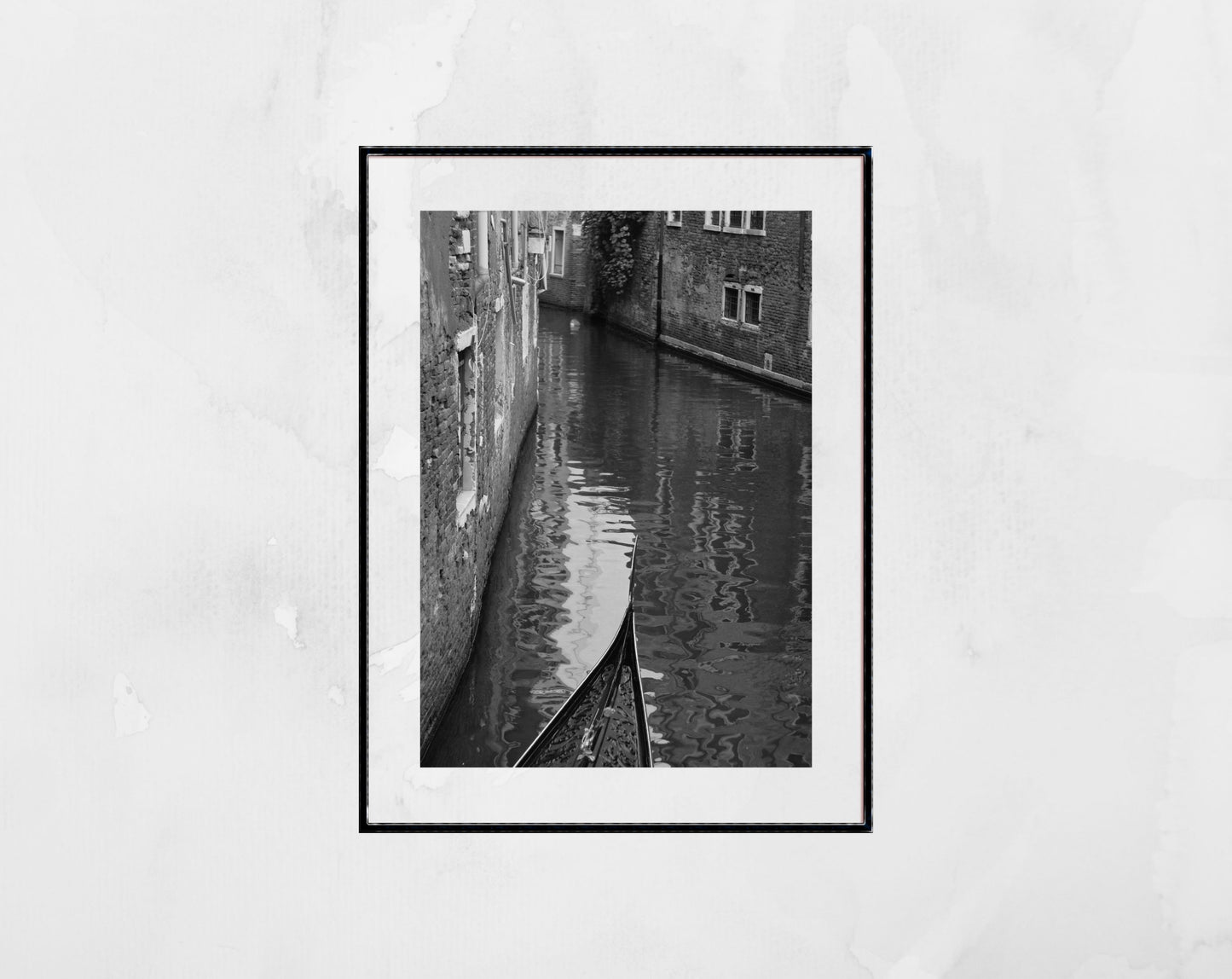 Venice Gondola Black And White Photography Print Italy Wall Art