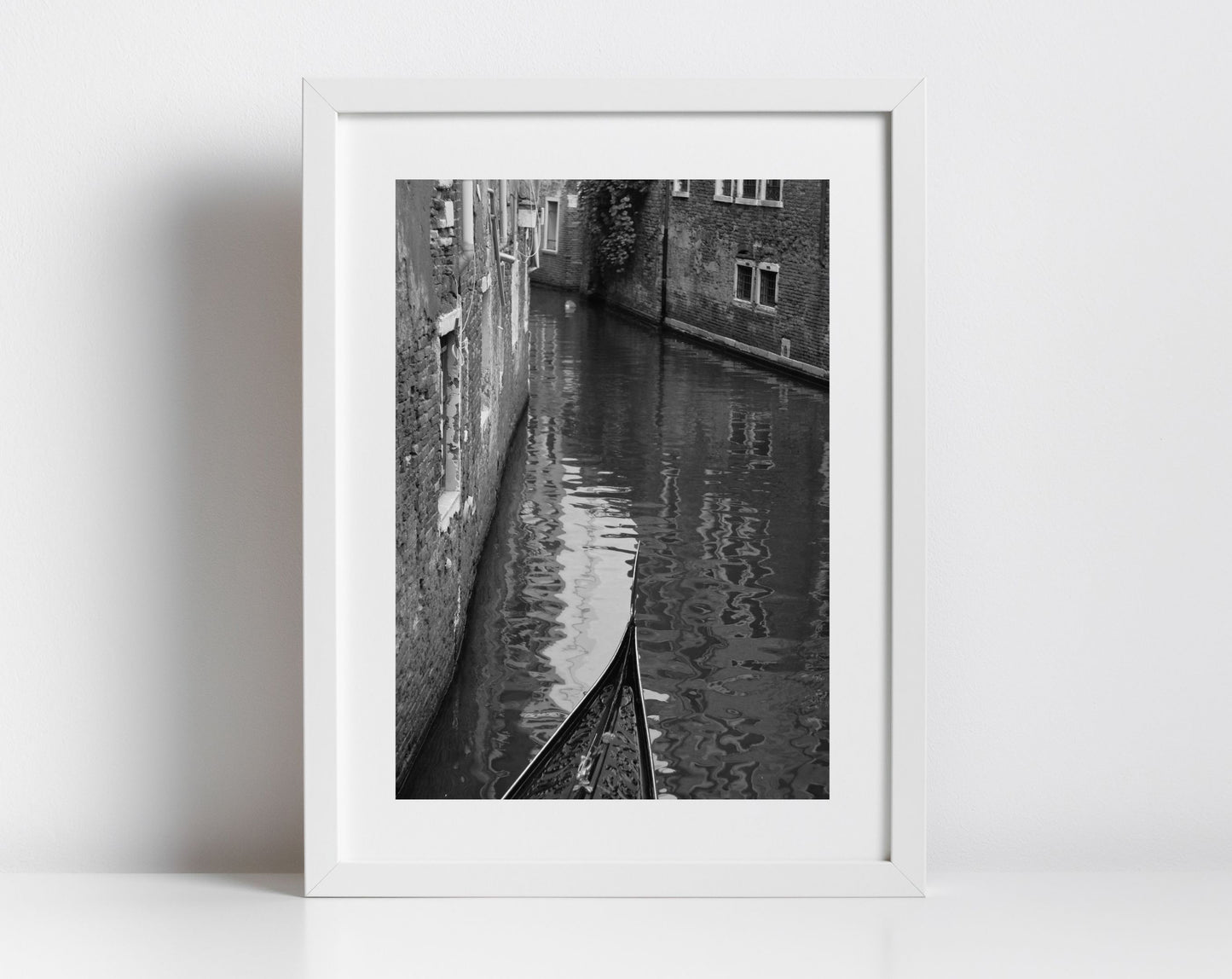 Venice Gondola Black And White Photography Print Italy Wall Art